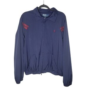 Vintage Polo Ralph Lauren Jacket in Navy Blue Lightweight Embroidered Size Large